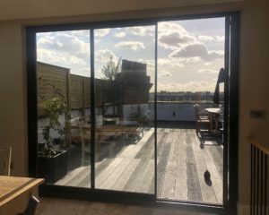 UltraSlim doors onto a London roof terrace - SunSeeker Doors