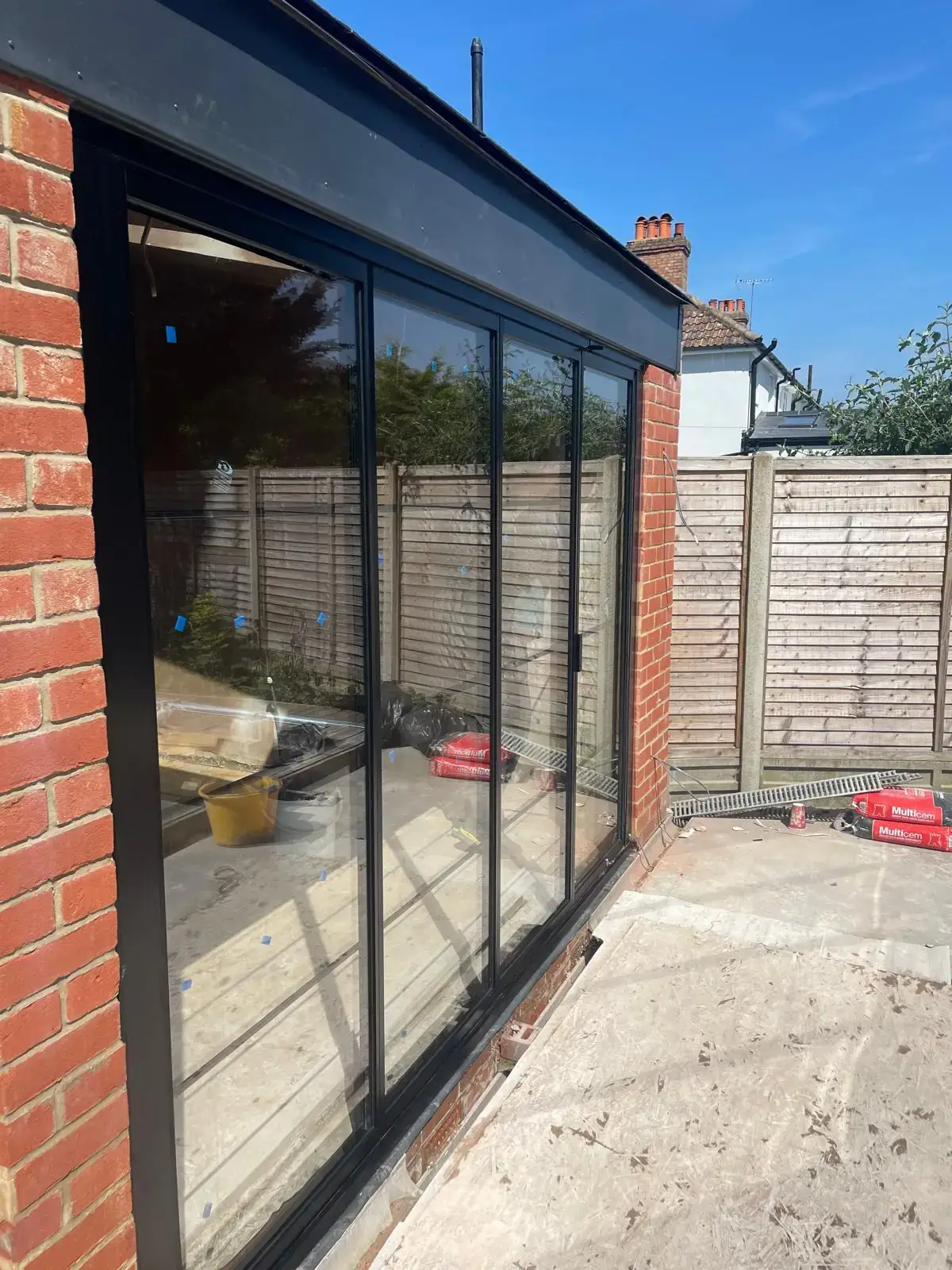 black external folding doors