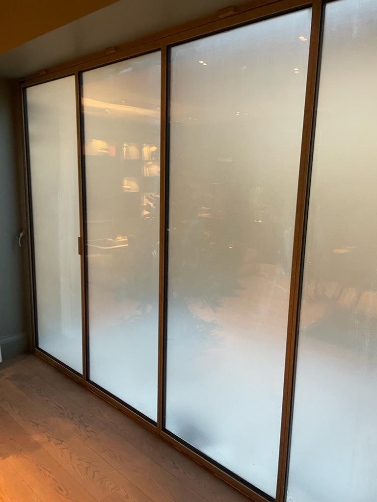 Frosted interior sliding doors