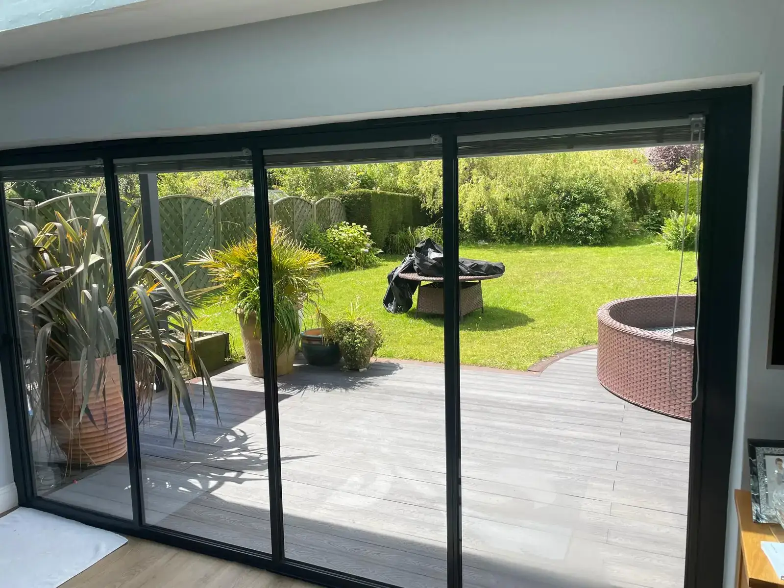 black sliding doors to garden