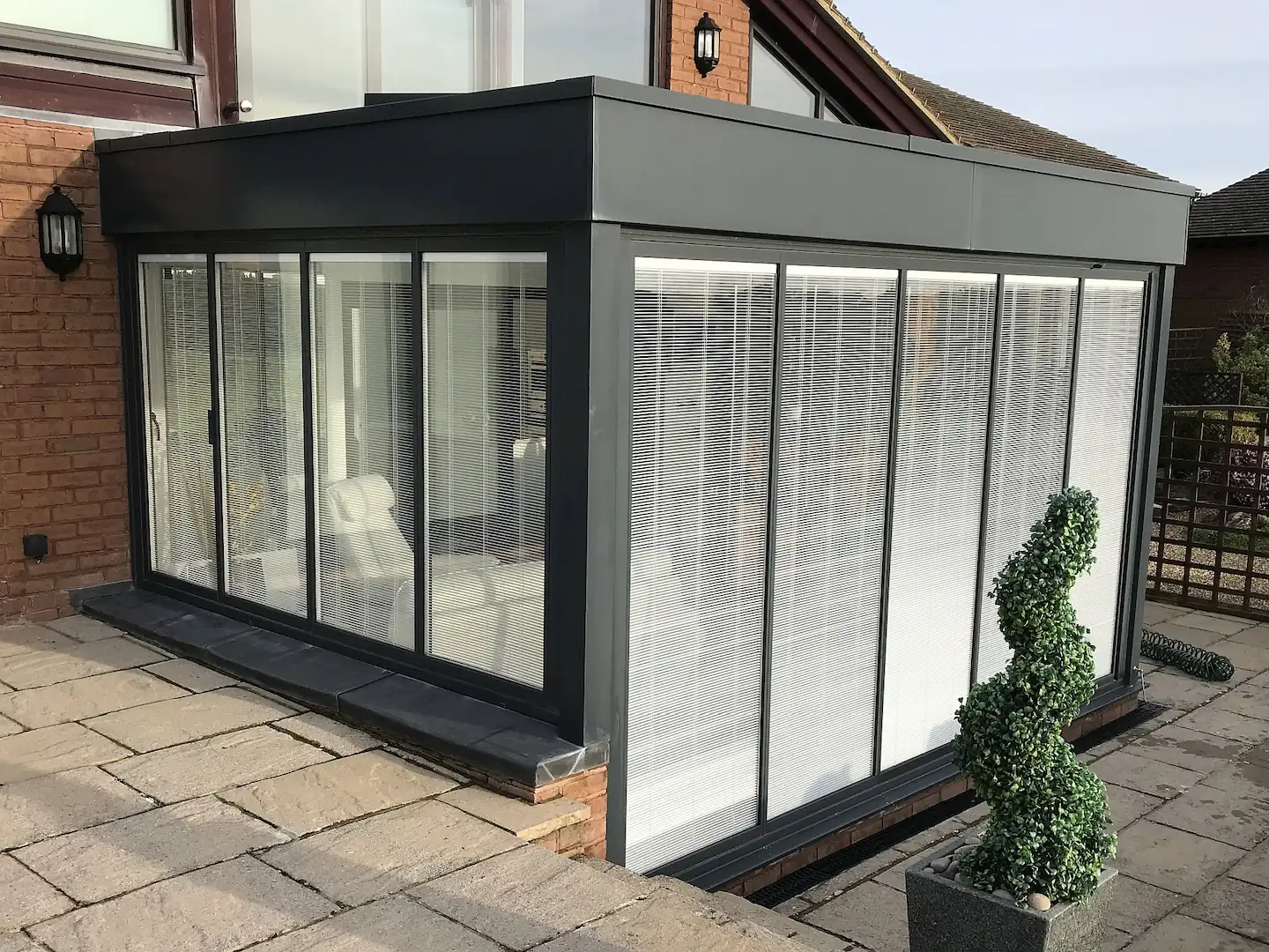 box extension patio doors with integral blinds