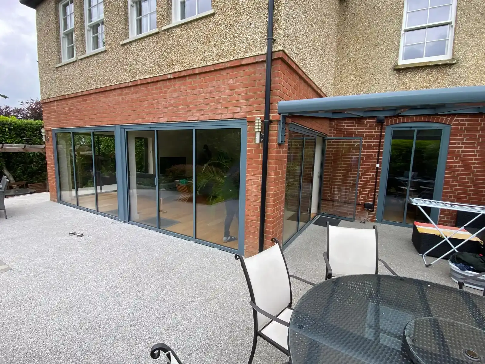 light grey aluminium bifold doors