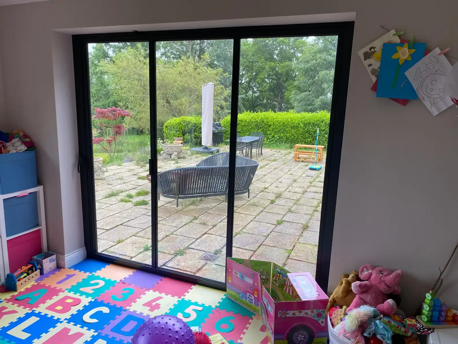 sliding garden doors play room