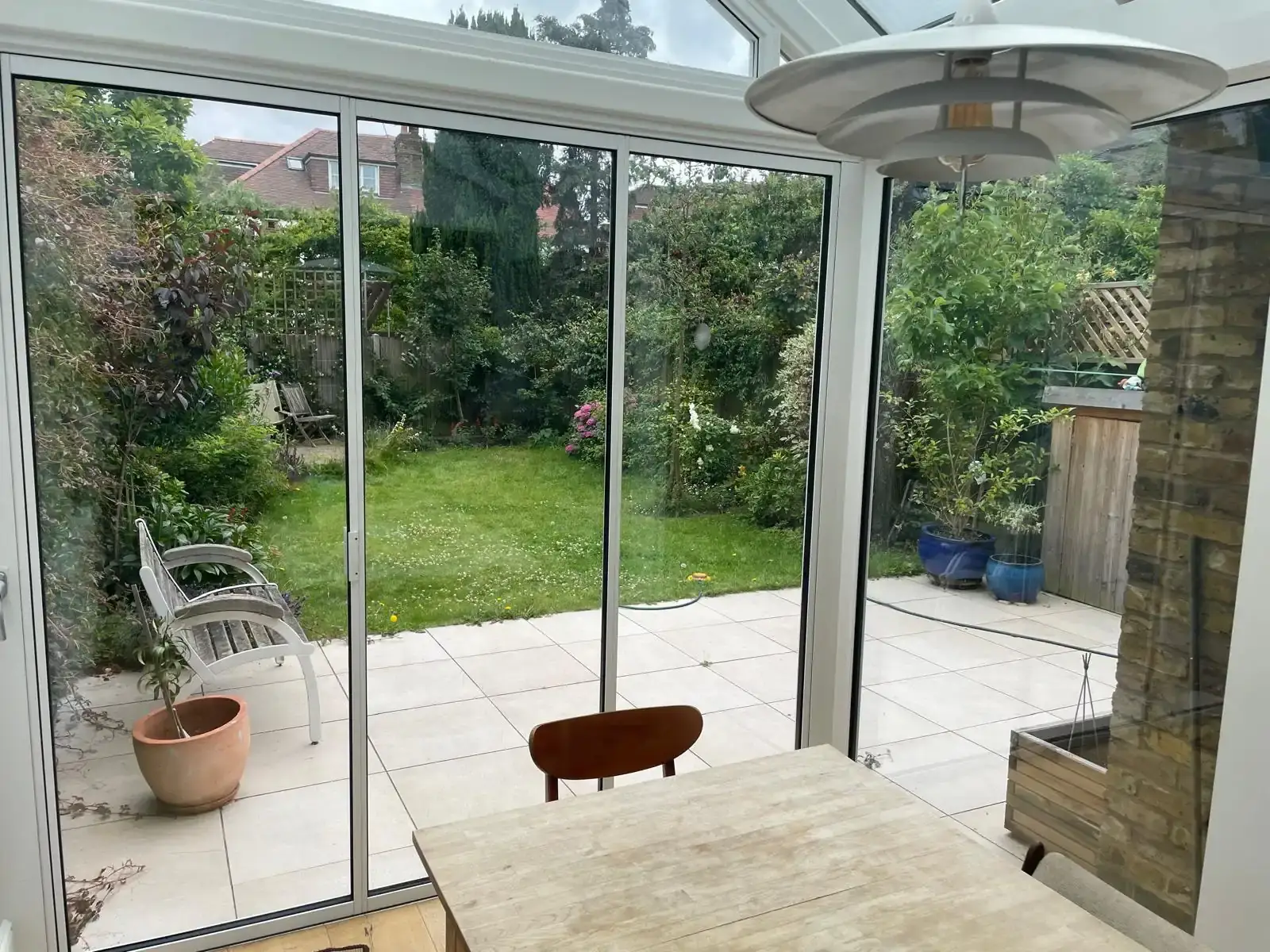 white conservatory bifold doors