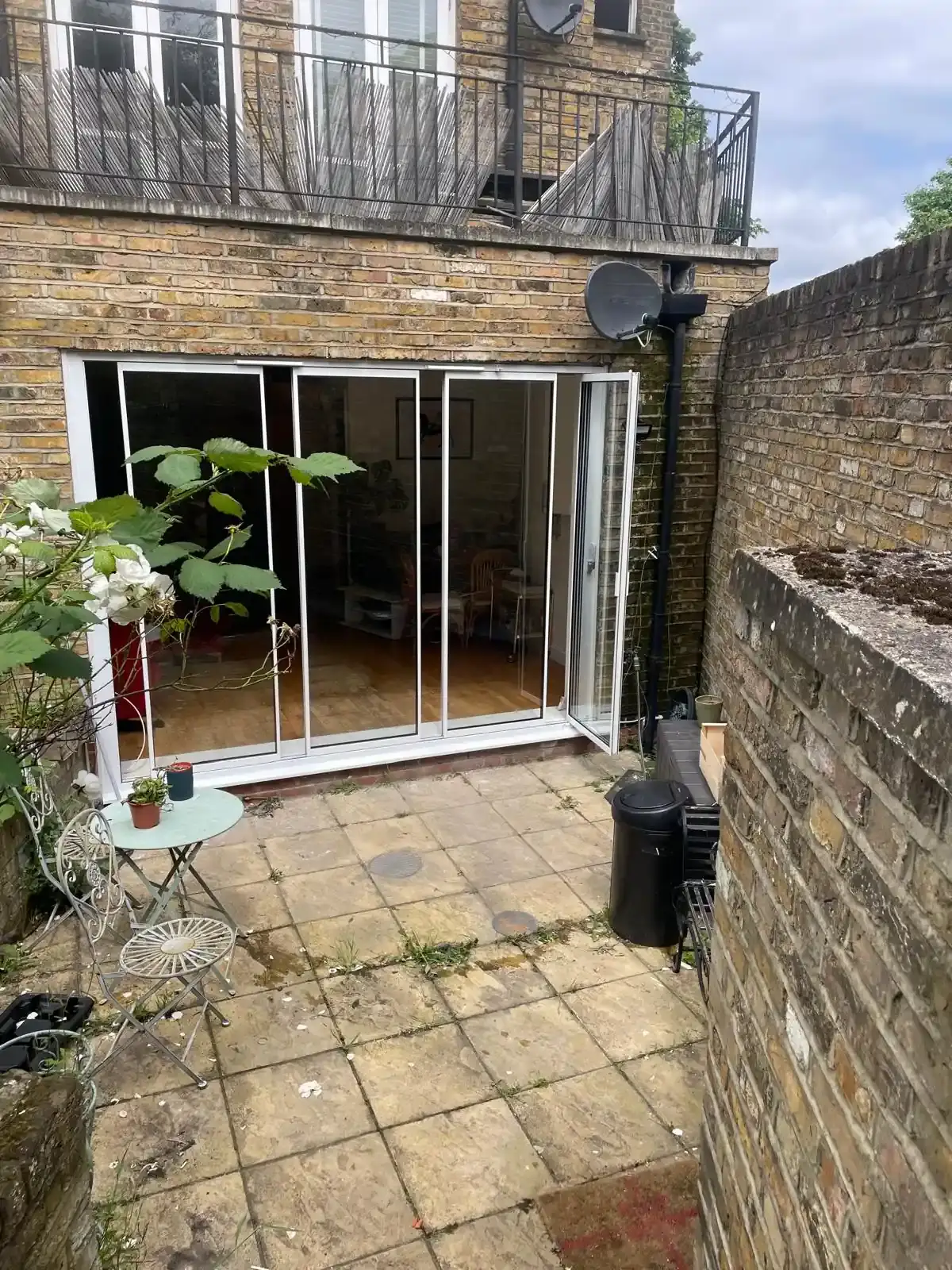 white slide and fold doors