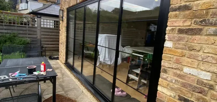 crittall style black aluminium bifold doors