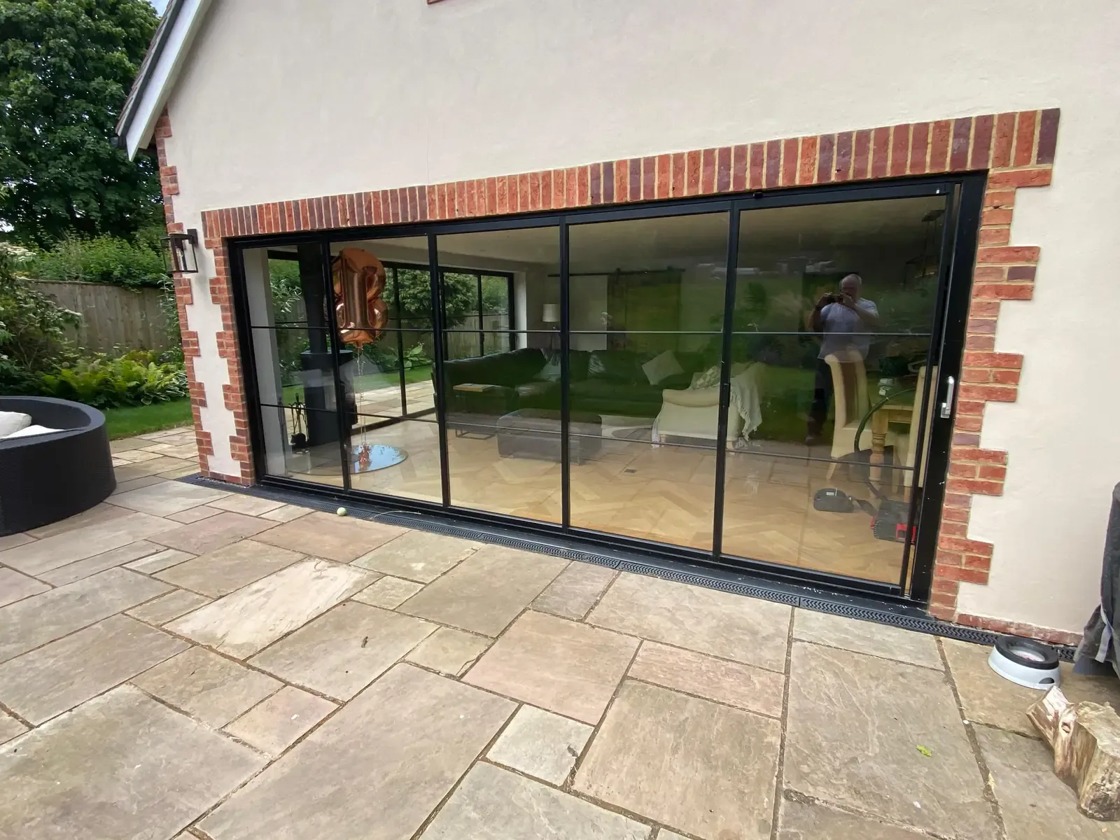 crittall style black sliding doors