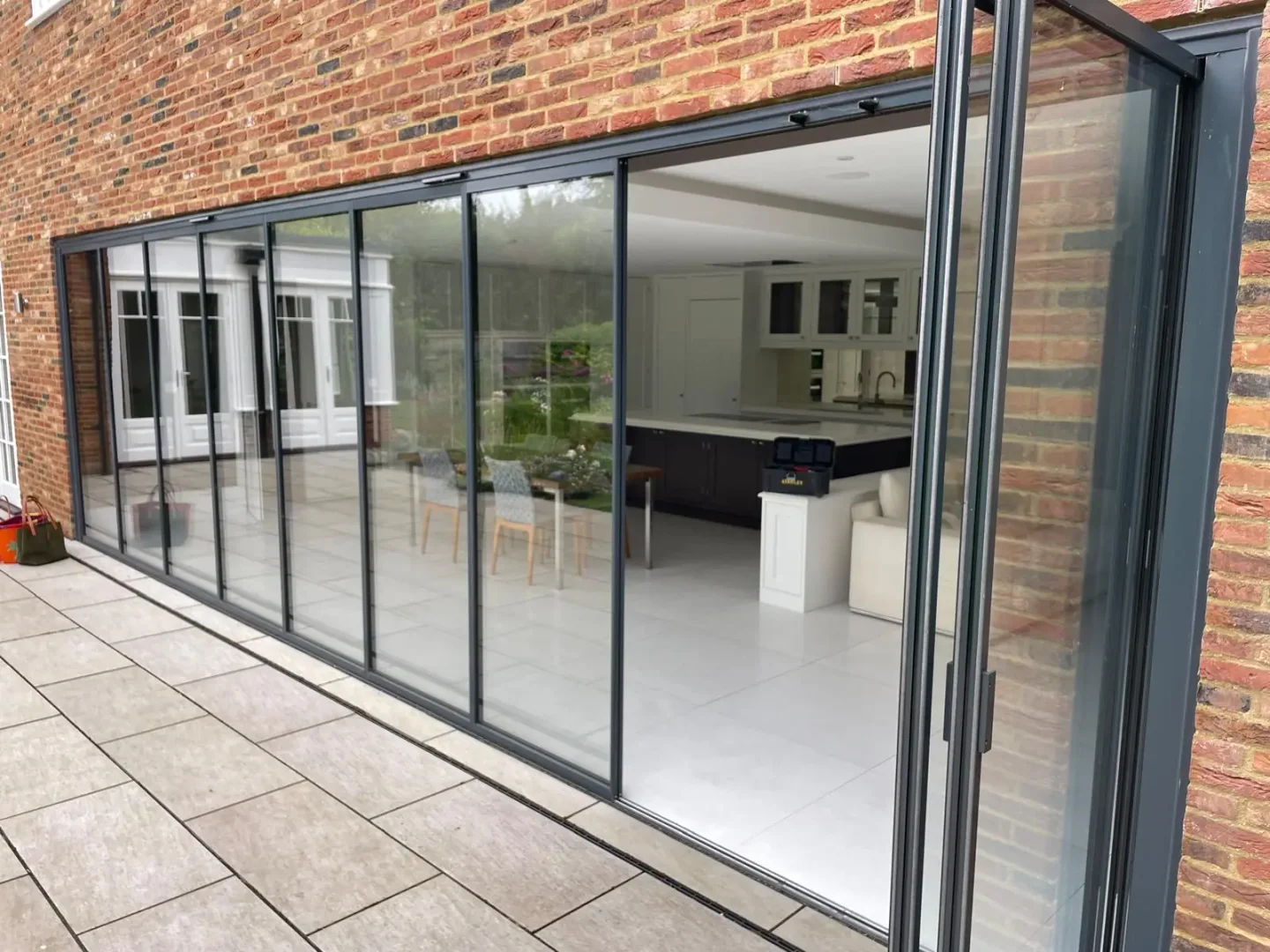 open plan sliding kitchen doors