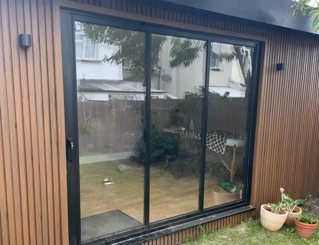 small garden room bifold doors