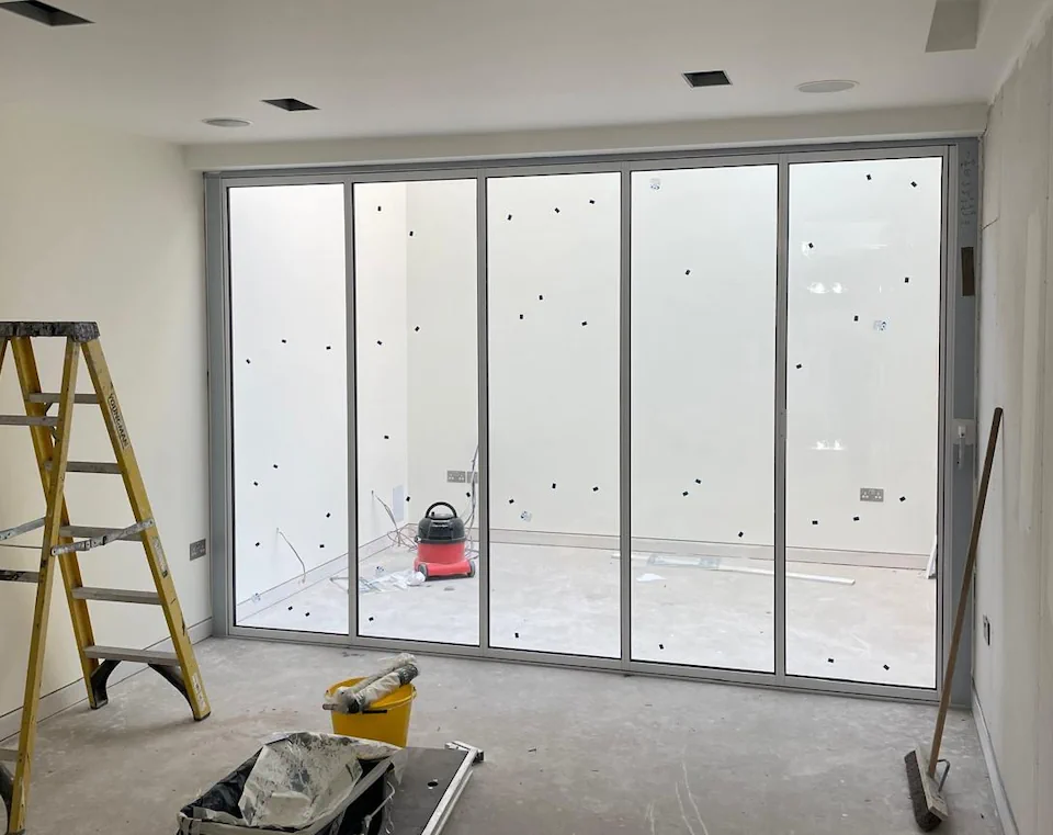 5 panel sliding partition doors