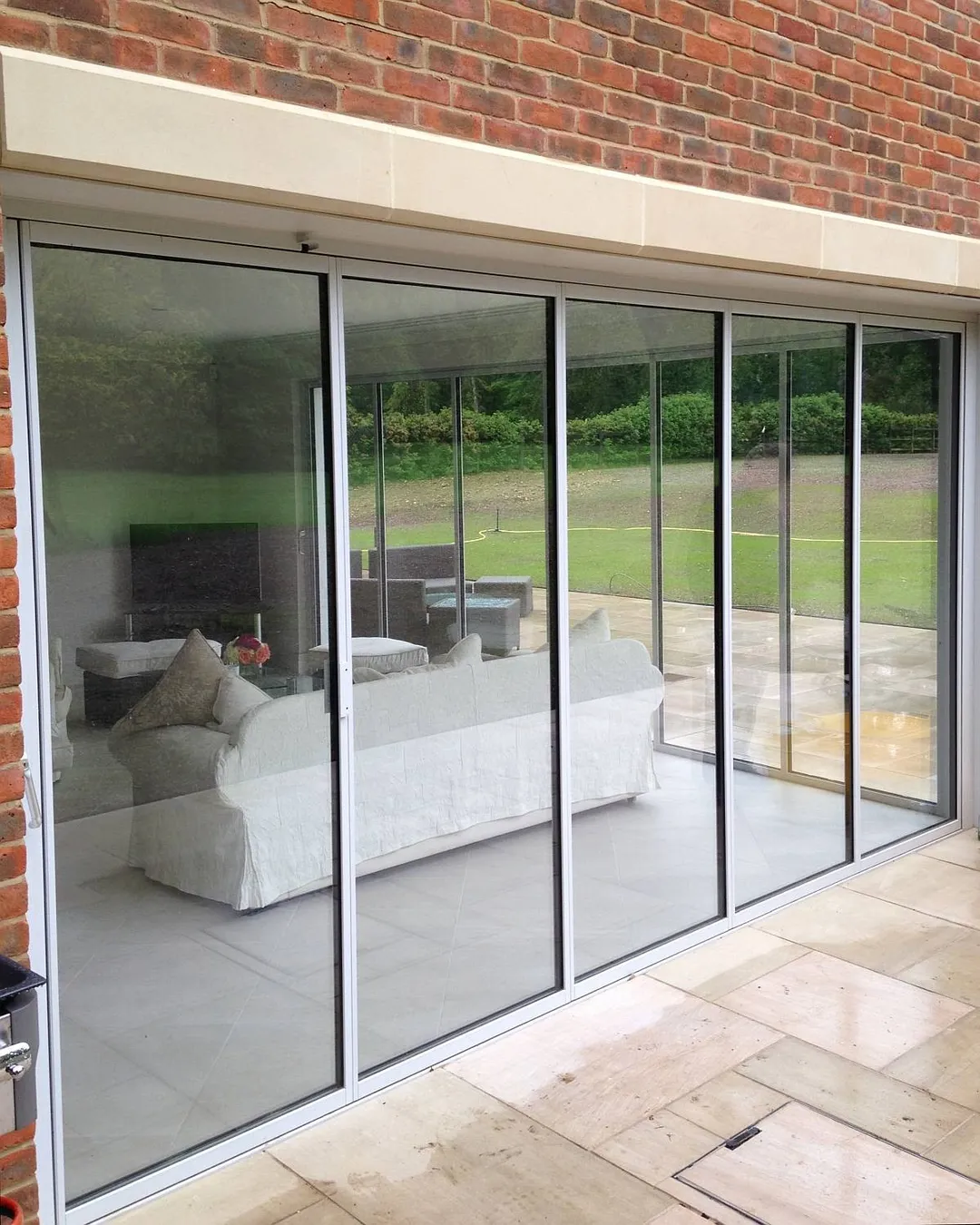 white aluminium glass doors