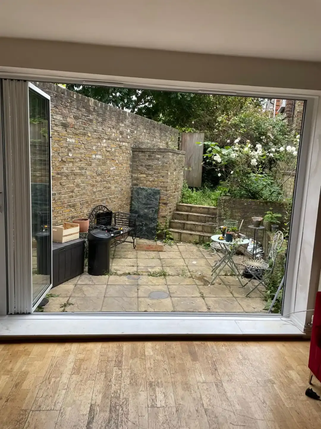 white low threshold bifold doors