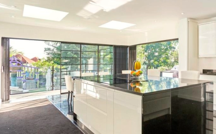 kitchen with custom bifold doors