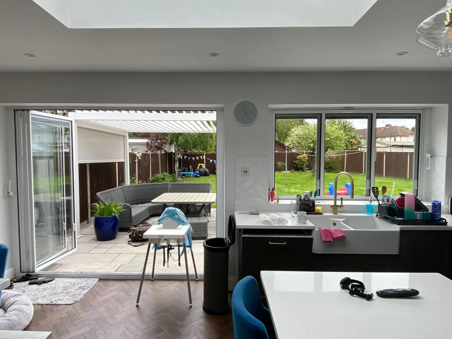 kitchen with double glazed bifold doors