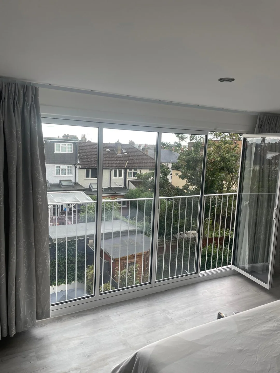 white balcony sliding doors